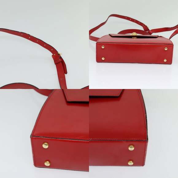 CELINE Hand Bag Leather Red Gold - Picture 10 of 13